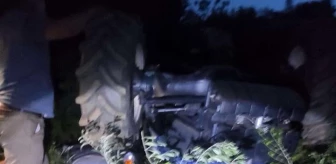 Salihli'de traktör devrildi, sürücü ağır yaralandı