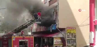Gümüşhane'de 2 katlı mağazada korkutan yangın