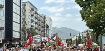 Bursa ve Kütahya'da İsrail'in Gazze'ye saldırılarına tepki yürüyüşleri düzenlendi
