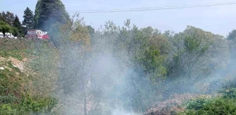Bolu'da atıl samanların bulunduğu alanda yangın çıktı