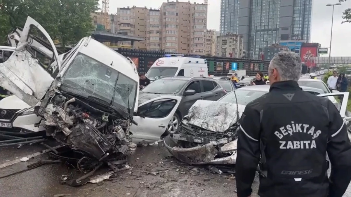 Beşiktaş'ta facia! 7 araç birbirine girdi! "Kasırga birden kopmuş gibiydi" - Resim : 2