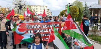 Erzurum'da Hekimler ve Sağlık Çalışanları İsrail'in Gazze'ye Saldırılarını Protesto Etti