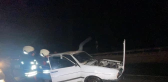 Konya'da Otomobil Yangını İtfaiye Tarafından Söndürüldü