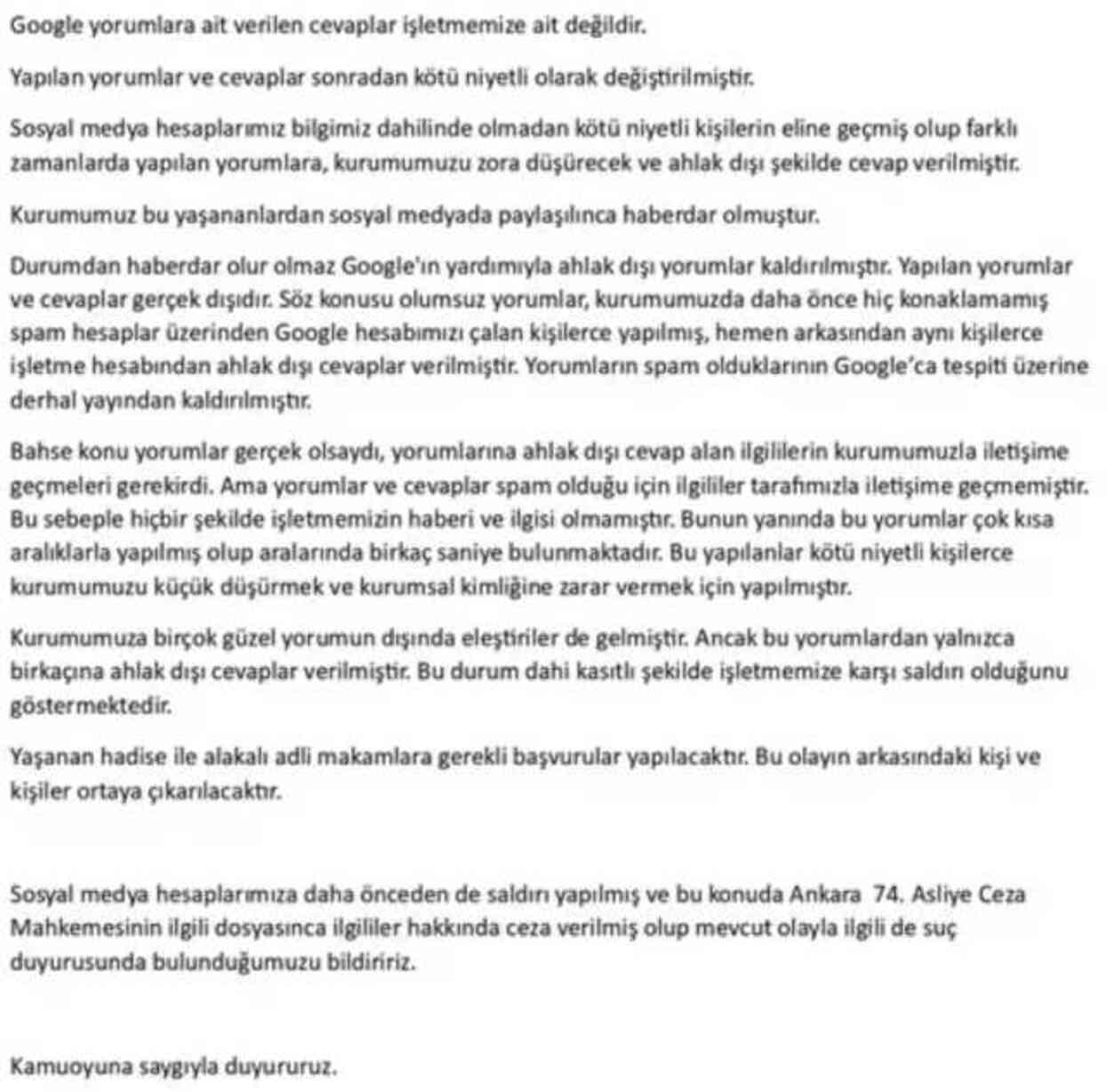 Müşterilerine küfürler yağdıran otelden açıklama: Hesabımız çalındı