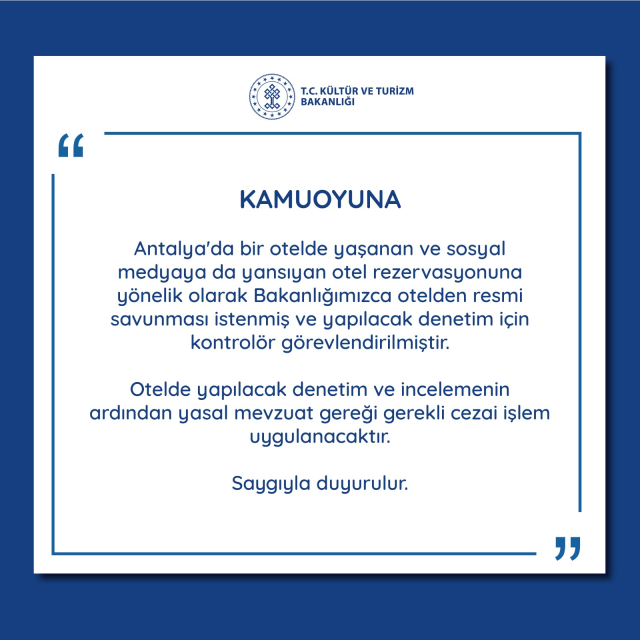 Türk vatandaştan 'Milliyet farkı' ücreti aldılar! Bakanlığın inceleme başlattığı lüks otelden açıklama geldi