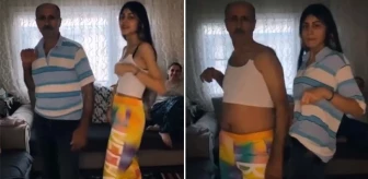 Akıma ayak uyduran baba-kızın görüntüleri sosyal medyada viral oldu