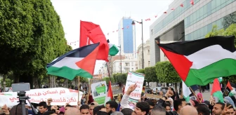 Tunus'ta öğrenciler Filistin'e destek gösterisi düzenledi