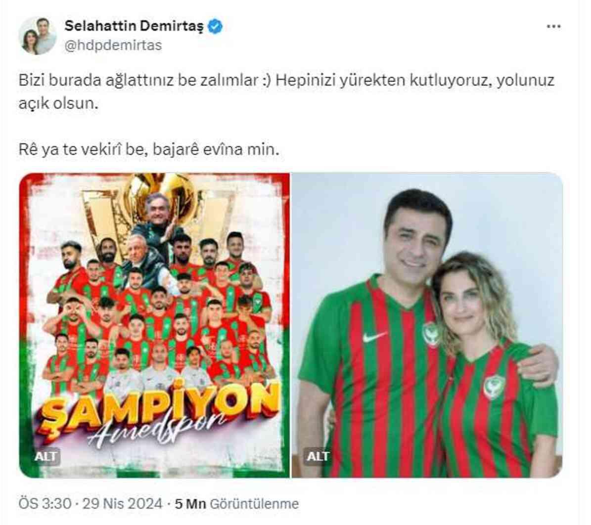 Selahattin Demirtaş ne paylaştı? Amedspor ile ilgili ne söyledi?