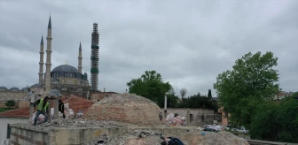 Edirne'deki Mezit Bey Hamamı'nda Restorasyon Çalışmaları Devam Ediyor