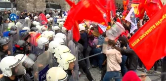 Saraçhane'den Taksim'e yürümek isteyen eylemciler polise damacana ile vurdu