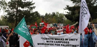 Atatürk Üniversitesi Öğrencileri Filistin'e Destek Yürüyüşü Düzenledi