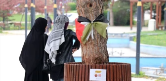 Erzurum'da Atatürk Üniversitesi öğrencileri Filistin'e destek verdi