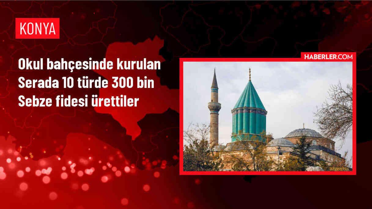 Konya'da İvriz Mesleki ve Teknik Anadolu Lisesi öğrencileri sebze fidesi yetiştiriciliği yapıyor
