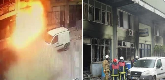Sanayi sitesinde korkutan patlama! Alevlerin arasında kalan işçi canını zor kurtardı