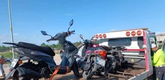Babaeski'de yapılan denetimde 6 motosiklet trafikten men edildi