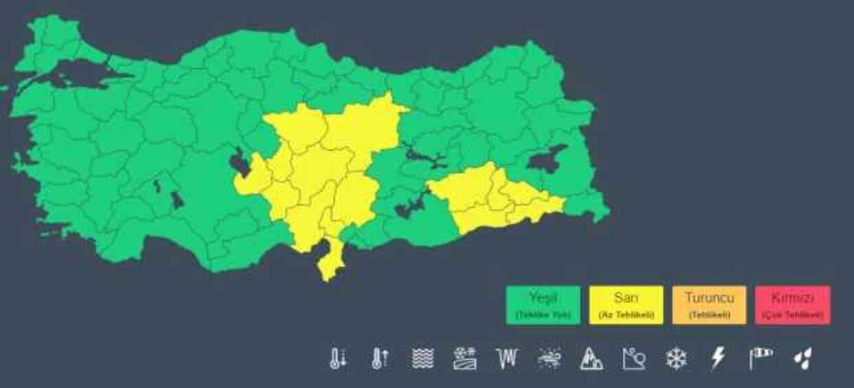 Meteoroloji'den 15 il için 'sarı kod' uyarısı