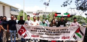 MEÜ Öğrencileri İsrail'in Gazze'ye yönelik saldırılarını protesto etti