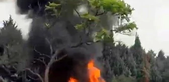 TEM Otoyolu'nda minibüs yangını