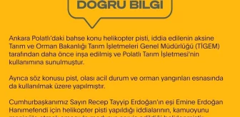 Cumhurbaşkanı Erdoğan'ın eşi Emine Erdoğan için helikopter pisti iddiası gerçeği yansıtmıyor