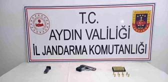 Aydın'da şüpheli araçta tabanca ve mermi ele geçirildi