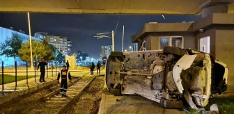 Kayseri'de trenle çarpışan otomobil devrildi, sürücü yaralandı