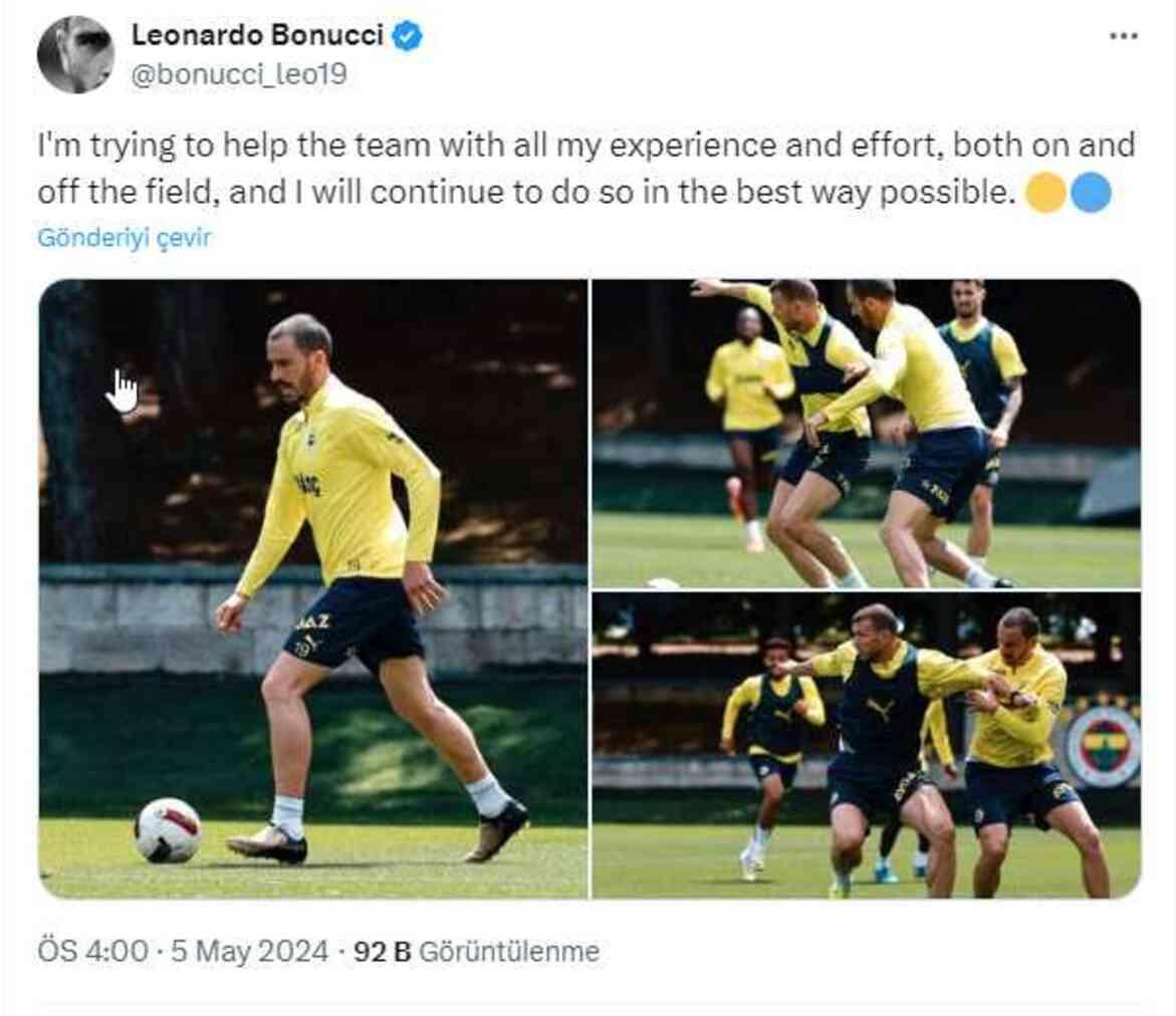 İsmail Kartal ile araların sorun mu var? Kadroya alınmayan Bonucci'den şaşırtan paylaşım