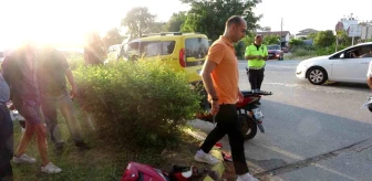 Manavgat'ta kavşakta kaza: Motosiklet sürücüsü yaralandı