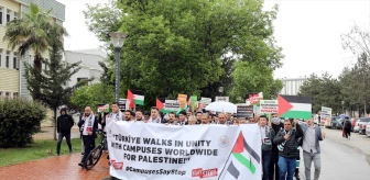 GAÜN Öğrencileri Filistin'e Destek Yürüyüşü Düzenledi