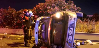 İzmir'de otomobil takla attı, sürücü ağır yaralandı