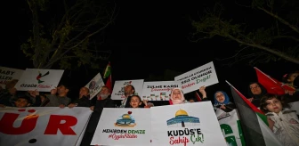İsrail'in Gazze'ye yönelik saldırıları, ABD'nin Ankara Büyükelçiliği önünde protesto edildi