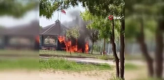 Kapaklı Kazak Gölü'nde kafede çıkan yangın