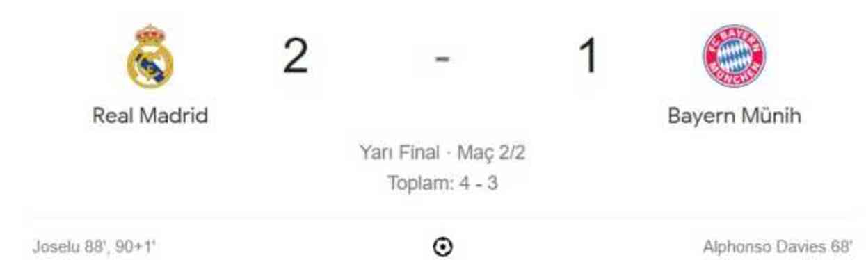 Real Madrid 2-1 Bayern Münih maç özeti ve golleri izle! (VİDEO) R. Madrid B. Münih maçı özeti! Golleri kim attı, maç kaç kaç bitti?