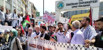 Üsküdar Üniversitesi Öğrencileri İsrail'in Gazze'ye Yönelik Saldırılarını Protesto Etti