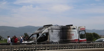 Hatay'da ambulans yangını