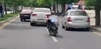 Motosiklet Sürücüsü Tehlikeli Yolculuk Yaptı