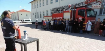 Sivas Ulaş'ta Yangın Eğitimi ve Tatbikatı Gerçekleştirildi