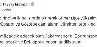 Cumhurbaşkanı Erdoğan, Eyüpspor ve Göztepe'yi tebrik etti