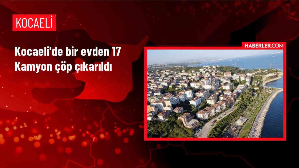 Kocaeli Gebze'de Bir Evden 17 Kamyon Çöp Çıkarıldı