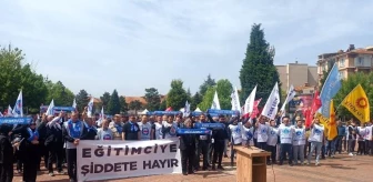 Tavşanlı'da Öğretmenler İstanbul'daki Şiddet Olayını Protesto Etti