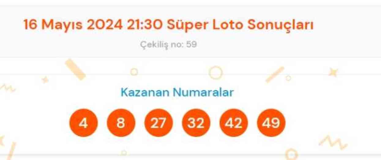 Süper Loto sonuçları açıklandı! 16 Mayıs Süper Loto kazanan numaralar neler? Süper Loto sonuçlarına ne zaman, nereden bakılır?