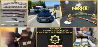 Karaman'da Uyuşturucu ve Ruhsatsız Silah Operasyonu: 10 Tutuklama