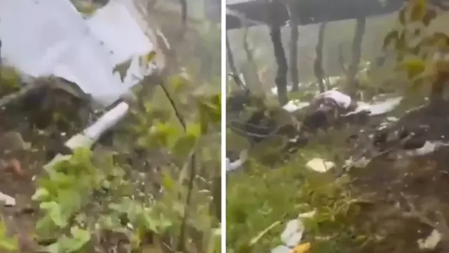 İran Cumhurbaşkanı Reisi'ye mezar olan helikopter enkazına ekiplerin ilk ulaştığı anlara ait görüntüler ortaya çıktı