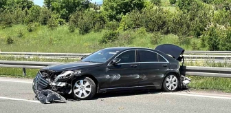 TEM Otoyolu'nda Milli Eğitim Bakanı'nın makam aracı kaza yaptı