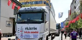 Trabzon'dan Filistin'e Yardım Tırları Dualarla Yola Çıktı