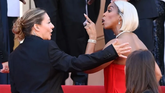 American singer Kelly Rowland scolded a female security guard at the Cannes Film Festival.
