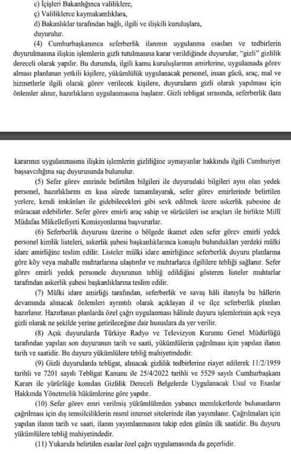 Cumhurbaşkanı Erdoğan, 'Seferberlik ve Savaş Hâli Yönetmeliği'ni yayımladı Cumhurbaşkanı Erdoğan, 'Seferberlik ve Savaş Hâli Yönetmeliği'ni yayımladı