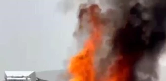 Konya'da seyir halindeki otomobil alev alev yandı