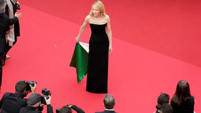 The outfit that made a mark in Cannes! Actress Cate Blanchett showed her support for Palestine with her dress.