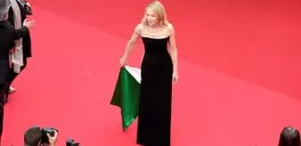 Dünyaca ünlü oyuncu Cate Blanchett, Cannes Film Festivali'nde Filistin'e destek verdi