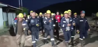 Çorum'da maden işçileri ücretsiz izine karşı eylemde